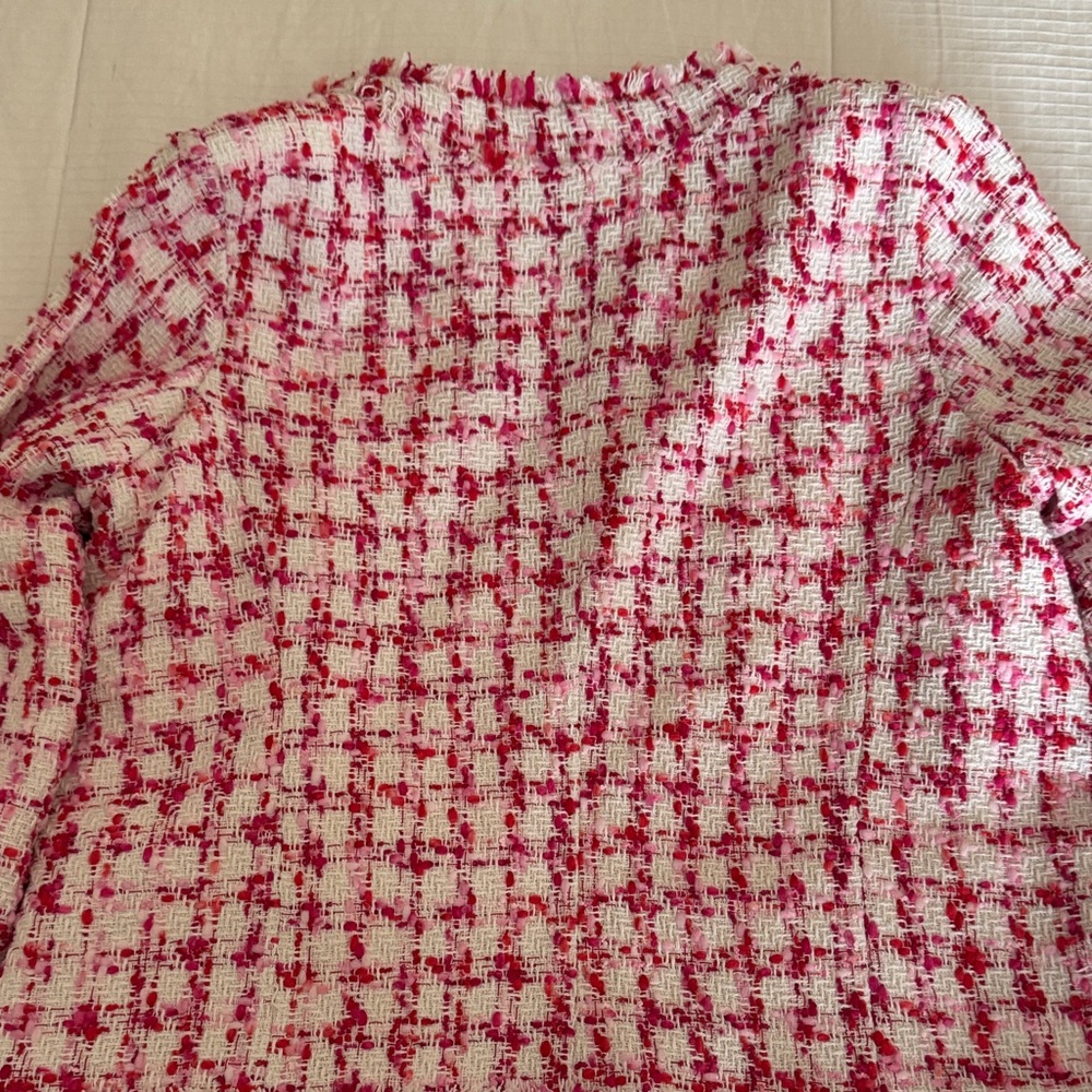 Nanette Lepore Pink and White Tweed Jacket Blazer - Picture 6 of 6